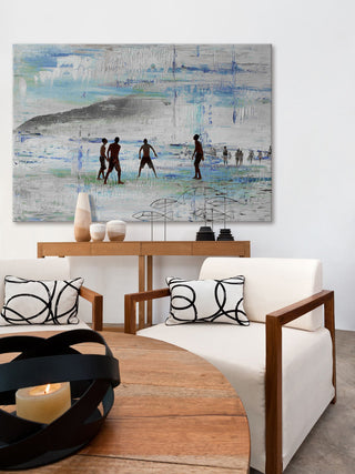 "Sand Games" Painting Print on Wrapped Canvas, 24"x16"
