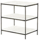 Felix Nightstand, Hammered Grey W/ Polished White Marble