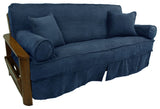 Solid Microsuede Full Futon Slipcover Set, Indigo