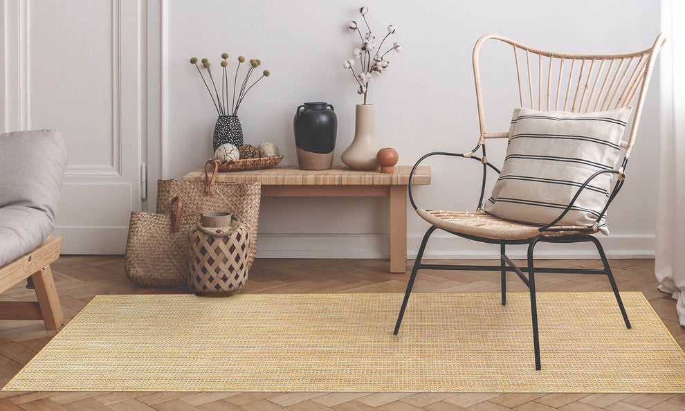Carmel Texture Stripe Indoor/Outdoor Rug, Sand, 3'3"x4'11"