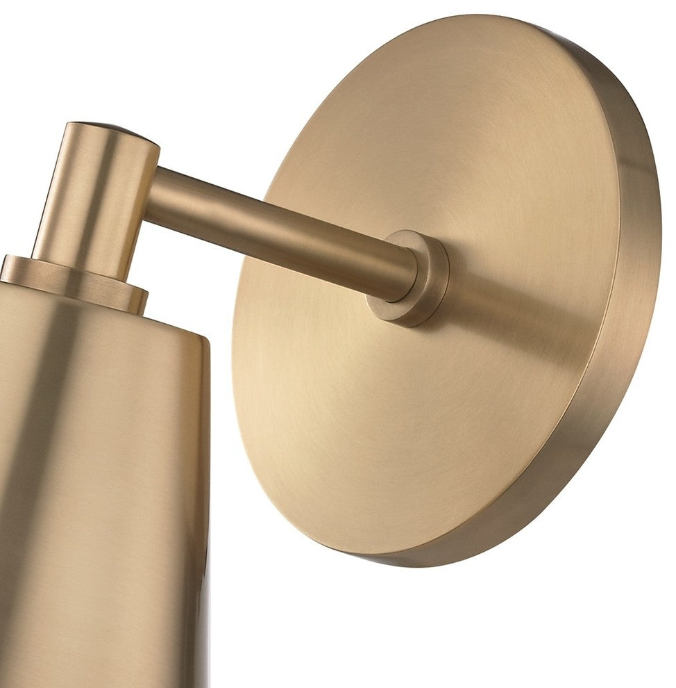 Cora Wall Sconce, Opal Etched Glass, Finish: Aged Brass