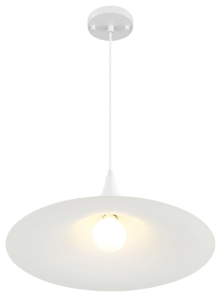 Costa LED Pendant, Replaceable LED, Matte White, 19in