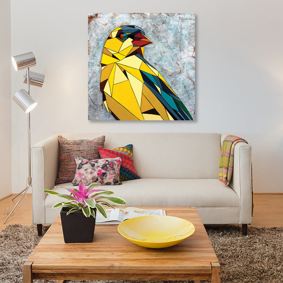 "American Goldfinch" by DAAS, Canvas Print, 12"x12"