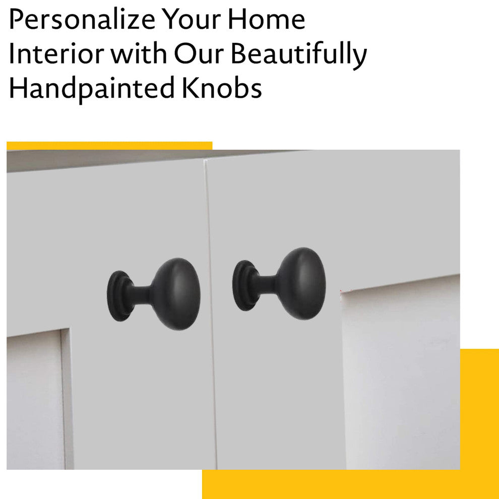 Mascot Hardware 1 in. Round Matt Black Cabinet Knob - Pack of 10