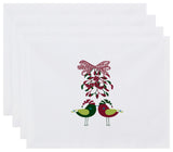 Love Birds, Animal Print Placemat, White (Set of 4), 18 x 14"