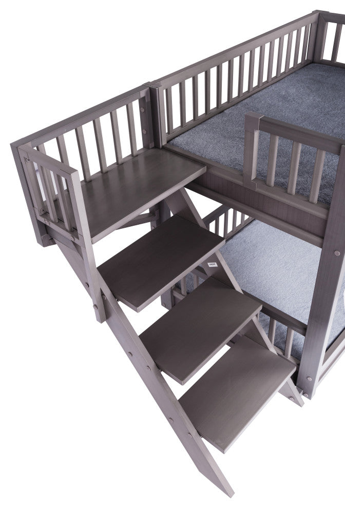 ECOFLEX Aspen Dog Bunk Bed With Removable Cushions, Gray