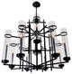 Sierra 12 Light Up Chandelier With Black Finish