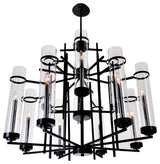 Sierra 12 Light Up Chandelier With Black Finish