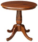 Round Top Pedestal Table, Espresso, 30 Inch Round
