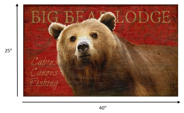 Distressed Bear Wood Wall Decor