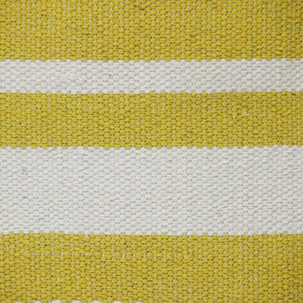 Parkland Collection Transitional Striped Yellow Square 18" x 18" Pillow