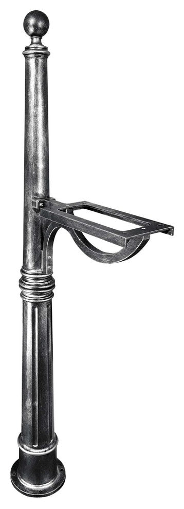Ashland Decorative Mailbox Post, Swedish Silver