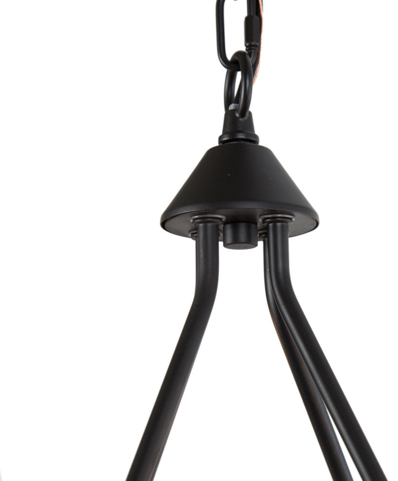 LNC Farmhouse Two-Tired 6-Light Black Wagon Wheel Chandelier