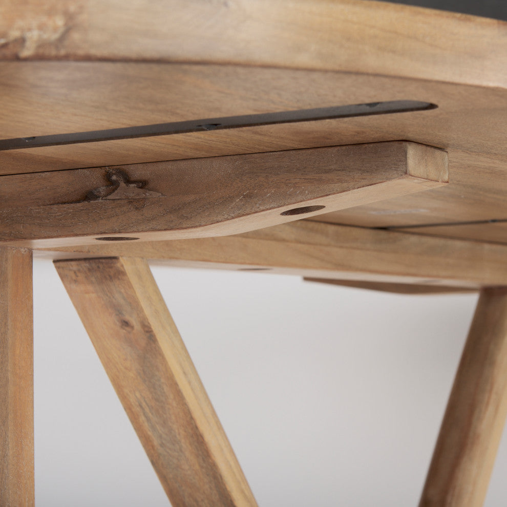 Viktor 84"L Light Brown Solid Wood Dining Table