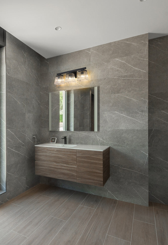 Zlite 1936-3V-MB 3-Light Vanity, Clear