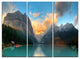 "Lake Louise Sunrise Banff Park" Metal Wall Art, 3 Panels, 36"x28"