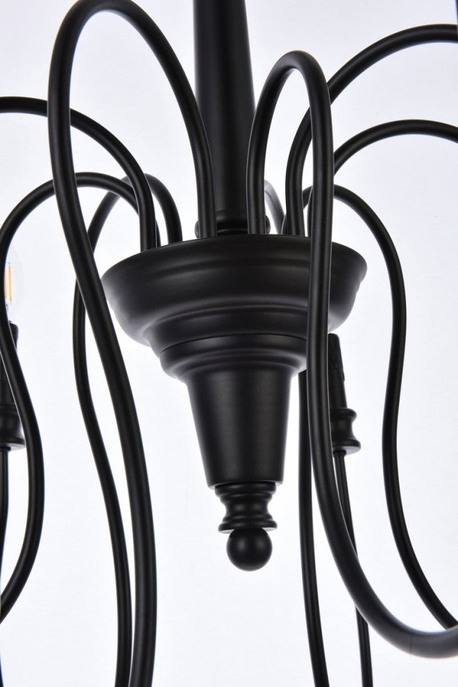 Flynn 9-Light Pendant, Black