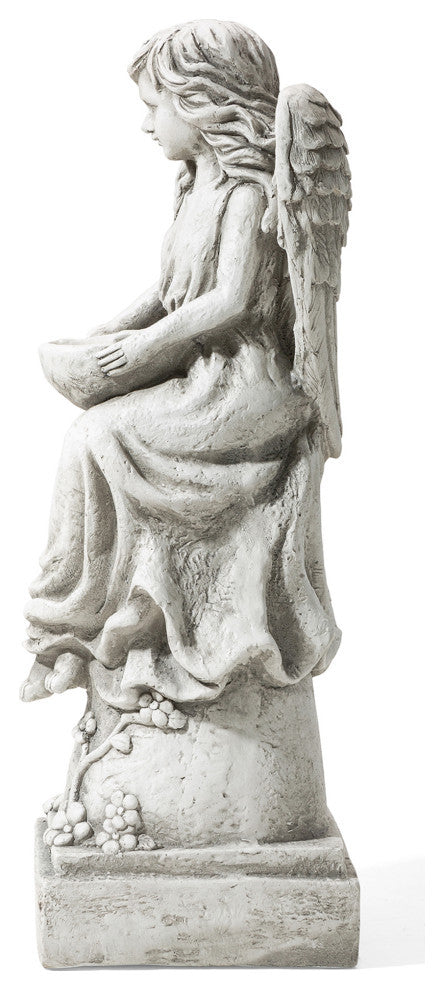 31.25"H MGO Angel Garden Statue With a Birdbath
