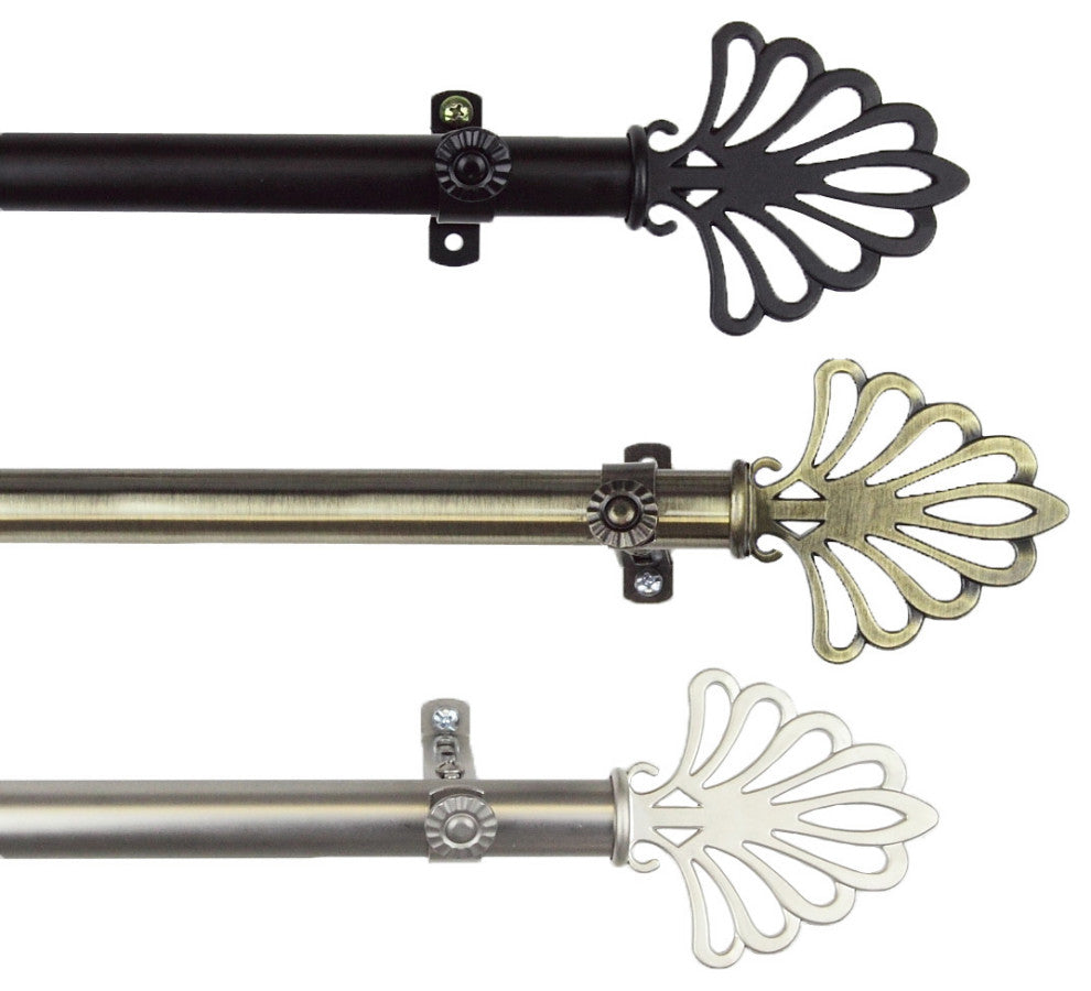 Bonnie 13/16" Diameter Curtain Rod, Satin Nickel, 18-28"
