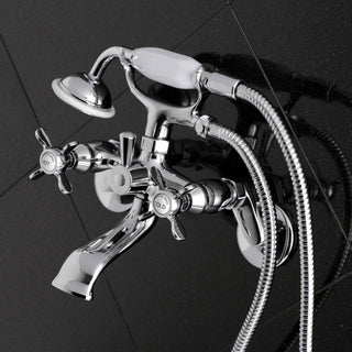 Essex 3" - 9" Adjustable Centers Wall Mount Tub Filler with Hand Shower, Chrome