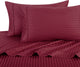 600TC 100% Long Staple Cotton Stripe Sheet Set, Burgundy, King