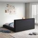 Terra Boucle Fabric Upholstered Bed, Black, Full