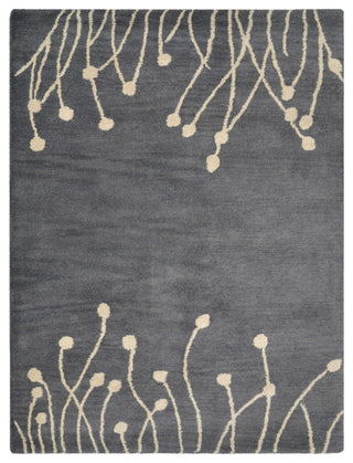 HAND TUFTED WOOL ECO-FRIENDLY AREA RUGS, Gray White Color, Floral Design