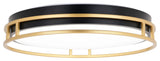 Northgate 16-in W Integrated LED Matte Black Gold Flush Ceiling Light Fixture