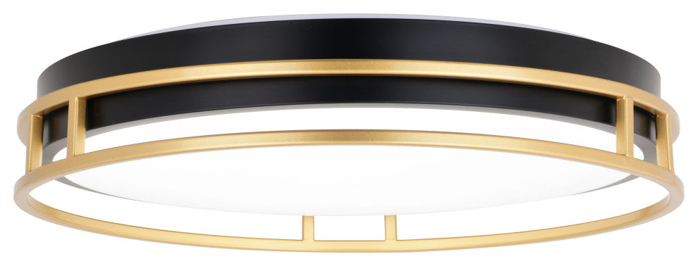 Northgate 16-in W Integrated LED Matte Black Gold Flush Ceiling Light Fixture