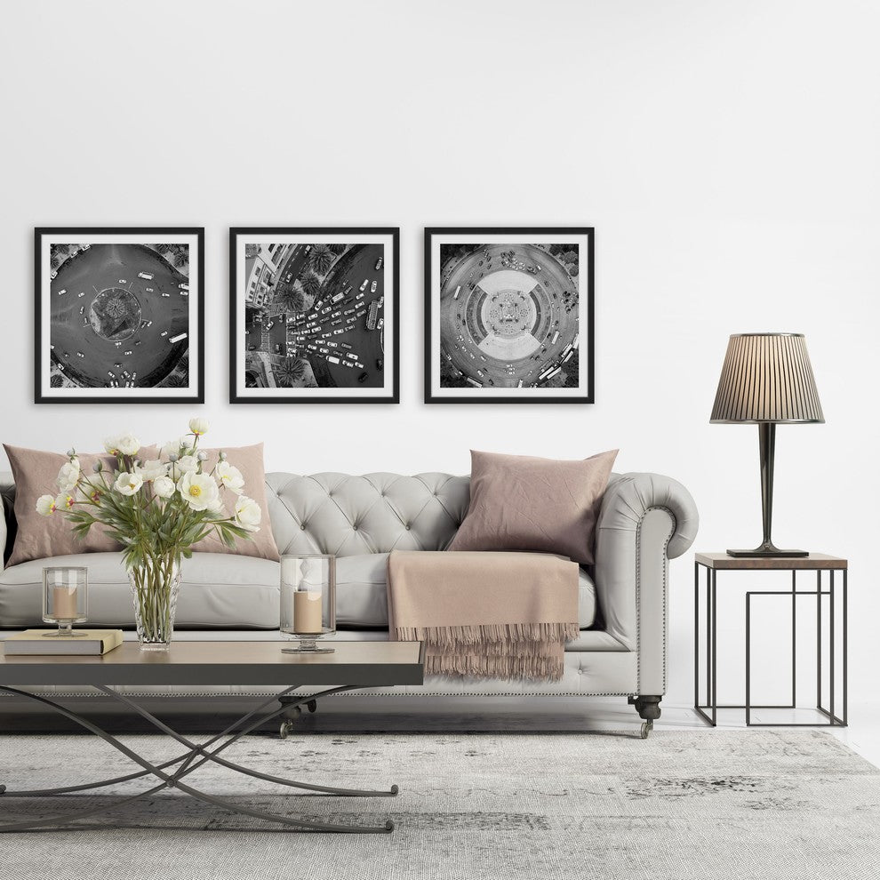 Traffic Circle Triptych, 72x24