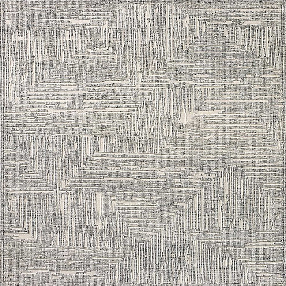 Ahgly Company Indoor Square Mid-Century Modern Area Rugs, 4' Square