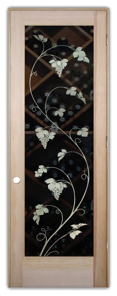 Wine Door - Vineyard Grapes Unfurled - Douglas Fir (stain grade) - 32" x 96"...