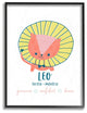 The Kids Room Fun Modern Zodiac Leo Lion Framed Giclee Art, 16"x20"