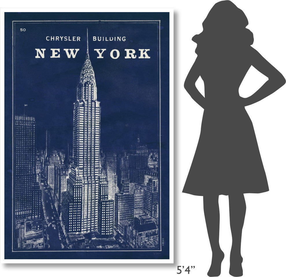 "Blueprint Map New York Chrysler Building" Paper Print by Sue Schlabach, 42"x62"