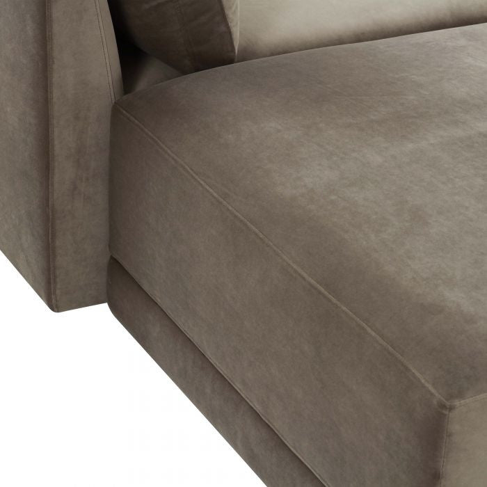 Flix Modular Velvet Sectional Sofa, Modern 5 Piece LAF Sectional Couch Set, Taup
