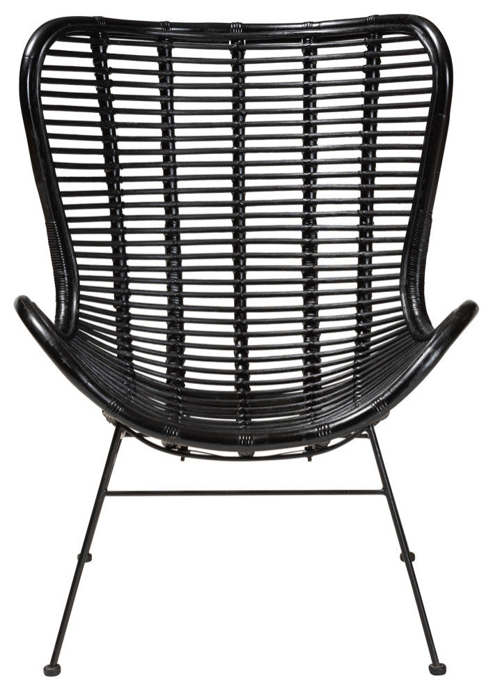 Alexa Rattan Accent Chair, Black