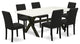 7-Piece Dining Table Set, 6 Chairs and Dining Table, Black