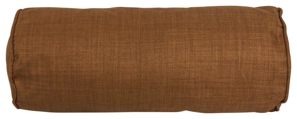 20"X8" Double-Corded Polyester Bolster Pillows With Inserts, Set of 2, Mocha