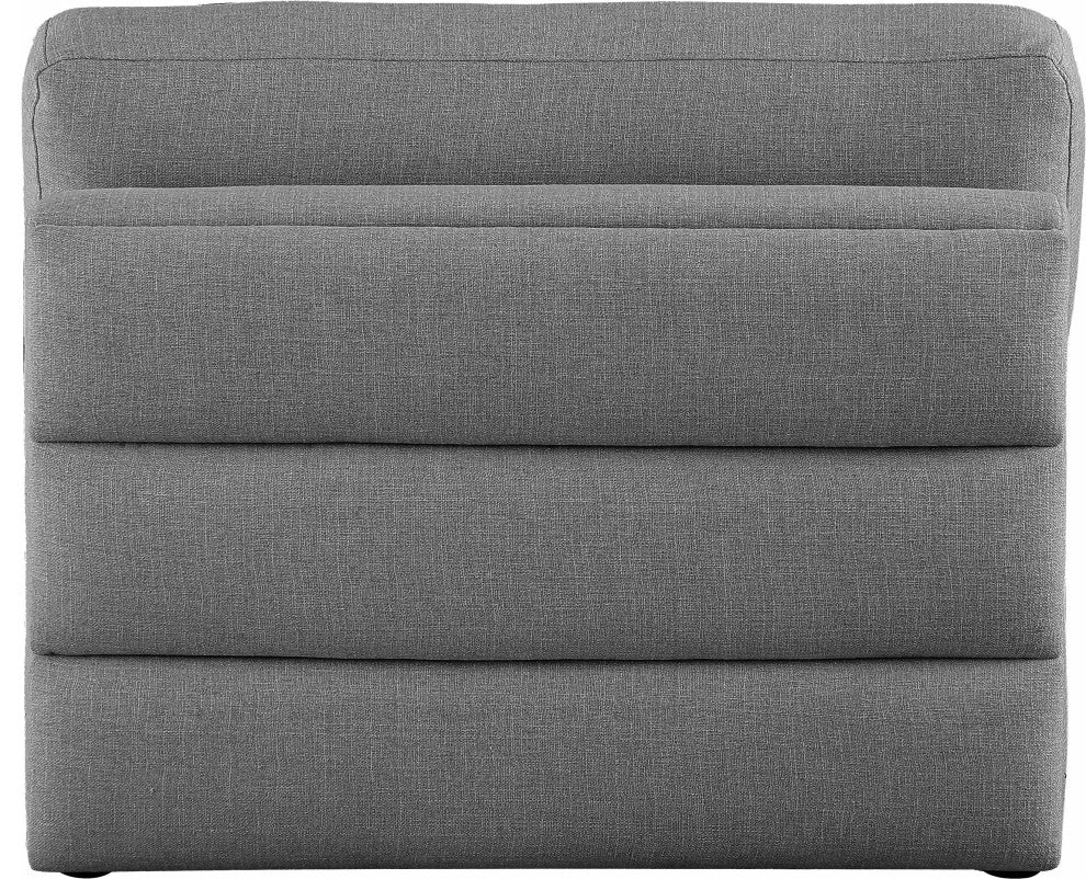 Beckham Beige Durable Linen Textured Fabric Armless, Grey, Armless Chair
