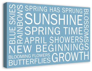 Blue Spring Sayings 30x20 Canvas Wall Art