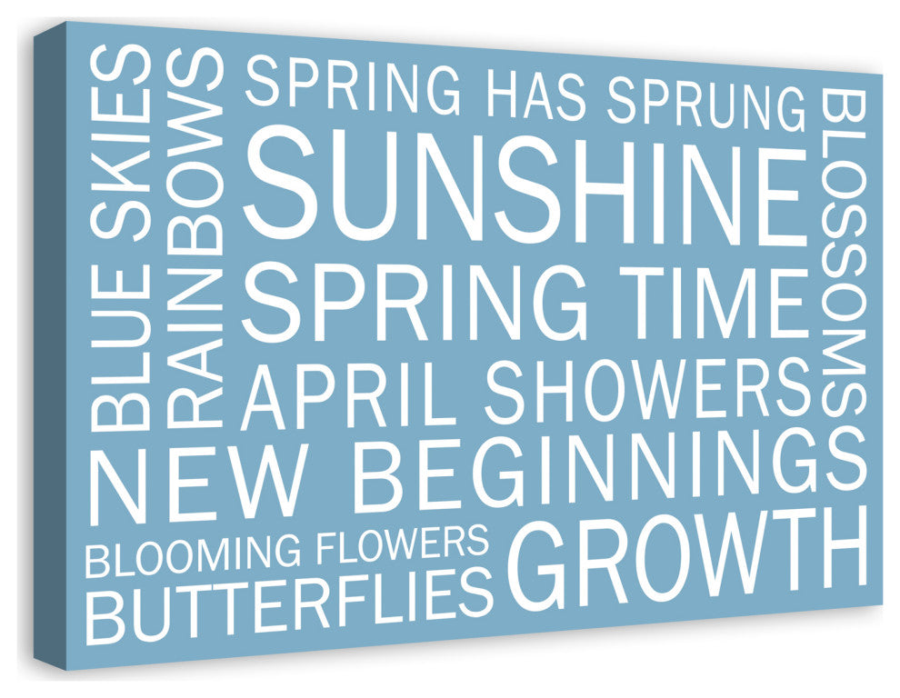 Blue Spring Sayings 30x20 Canvas Wall Art