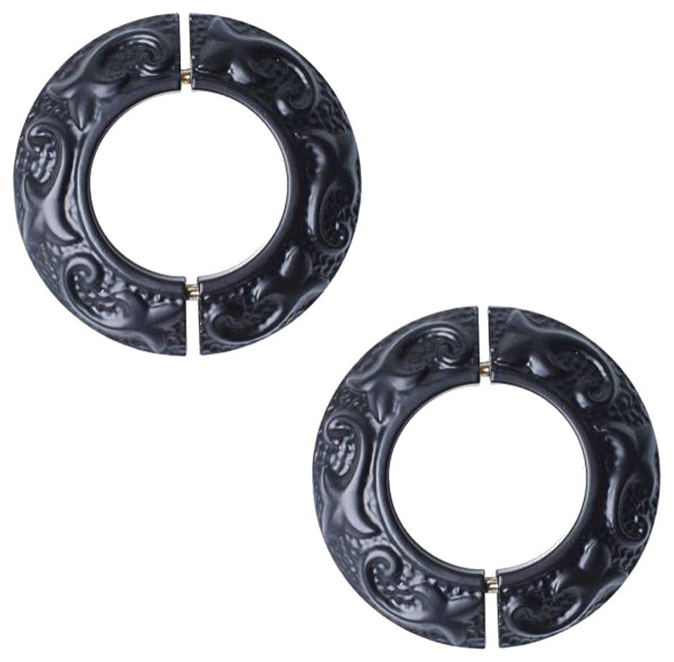 Renovators Supply 2 Pcs Black Radiator Flanges Ring Plate Radiator Pipe Flanges