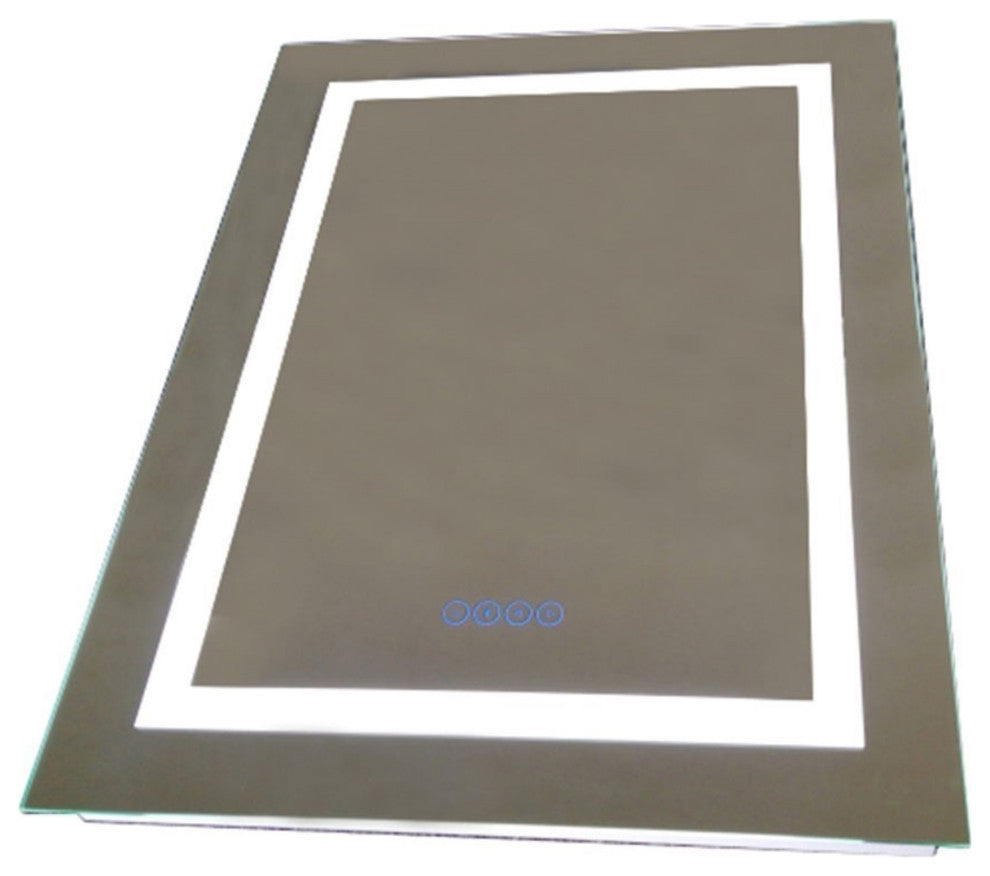 24" Rectangular Led Bordered Illuminated Mirror With Bluetooth Speakers