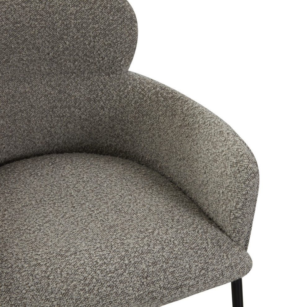 Safavieh Couture Charlize Velvet Dining Chair, Light Grey/Black