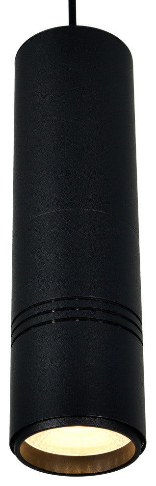 Stowe LED Down Mini Pendant With Black & Wood Finish