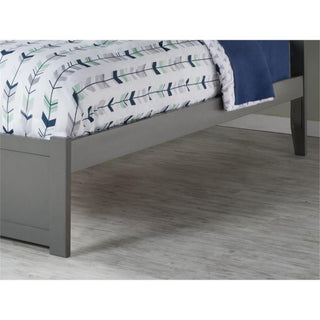 Bowery Hill Traditional Wood Twin XL Platform Panel Bed with Trundle in Gray
