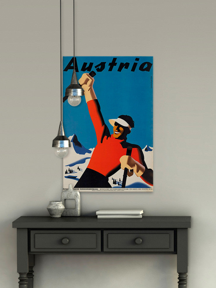 "Ski Austria" Painting Print on Wrapped Canvas, 24"x36"
