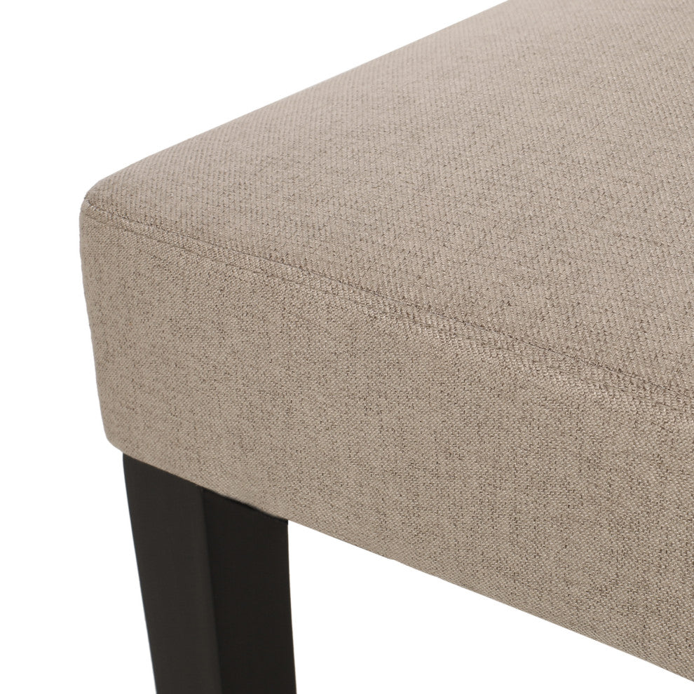 Kuna Contemporary Upholstered Dining Chair, Set of 2, Taupe/Espresso