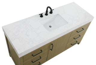 Home Living 60" Single Bathroom Vanity, Chestnut Brown