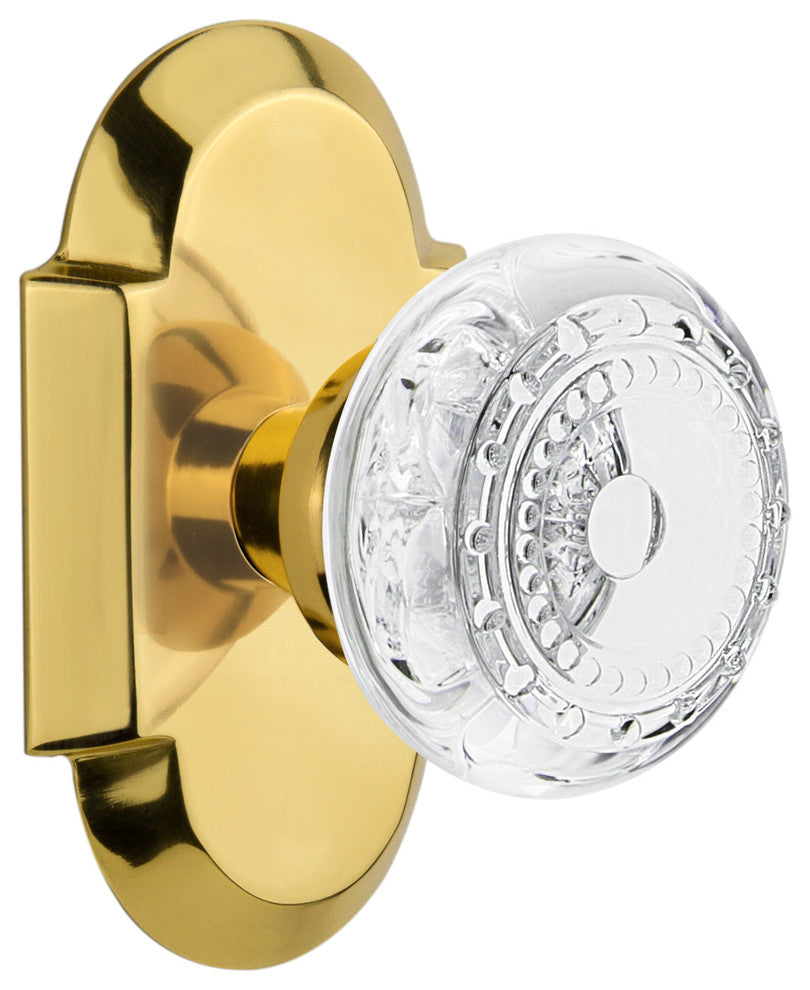 Cottage Plate Double Dummy Crystal Meadows Knob, Polished Brass, COTCME